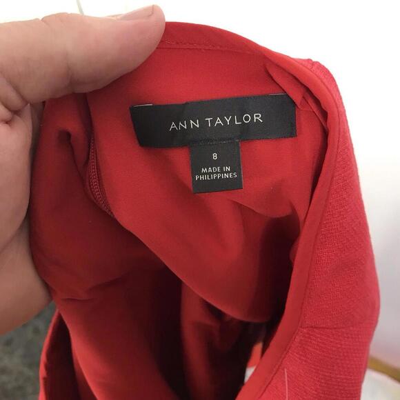 Ann Taylor Skirt Womens Size 8 Red Fringe Pencil Career Statement Office - Picture 8 of 9